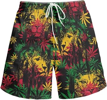Mens Swim Trunk,Fashion Quick-Dry Beach Board Shorts with Mesh Lining Pockets