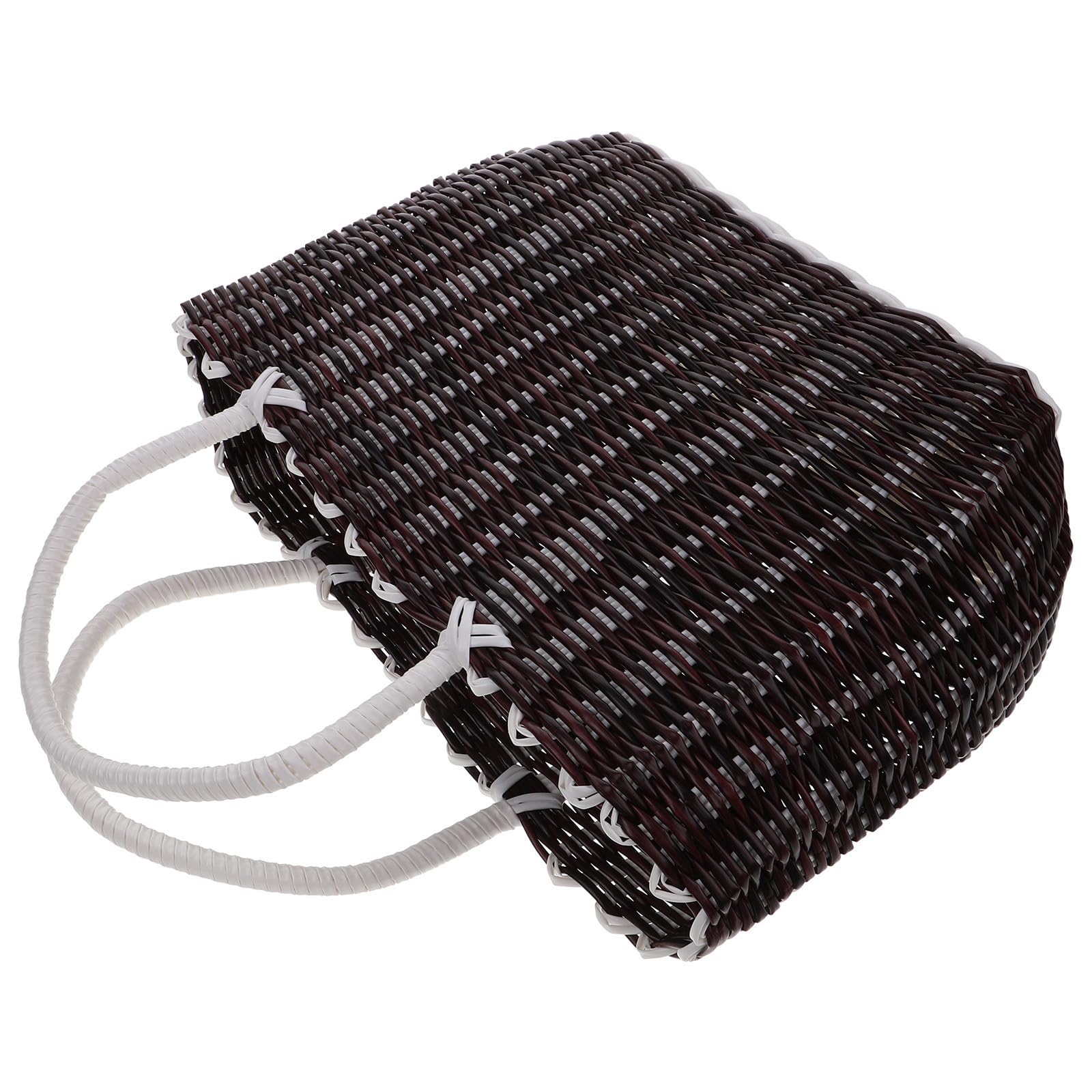Cesta de cocina de plástico marrón Milisten con doble asa y gran capacidad