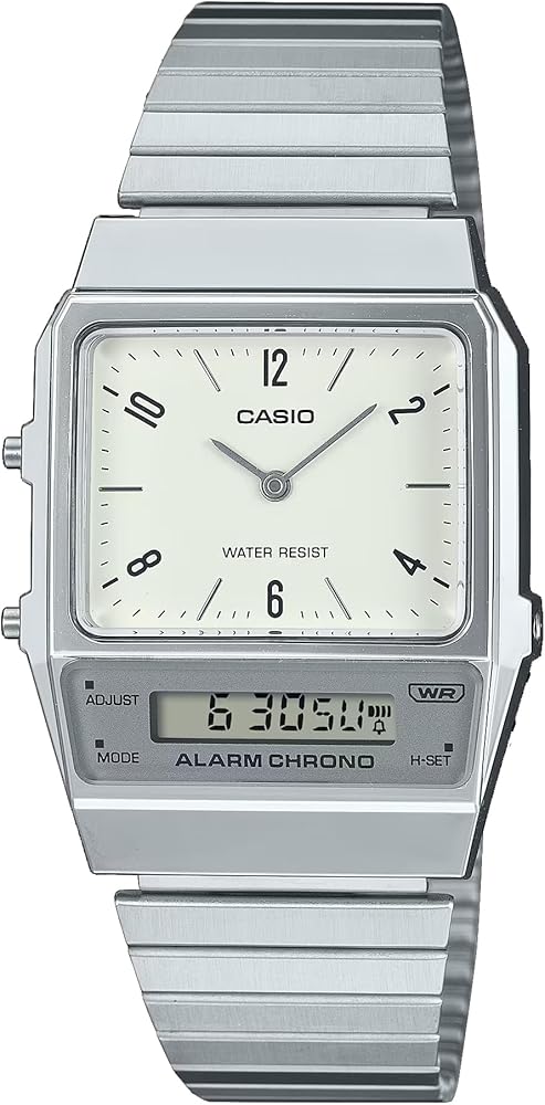 Amazon.com: Casio Vintage Retro Modern Silver Watch AQ800E-7A2VT