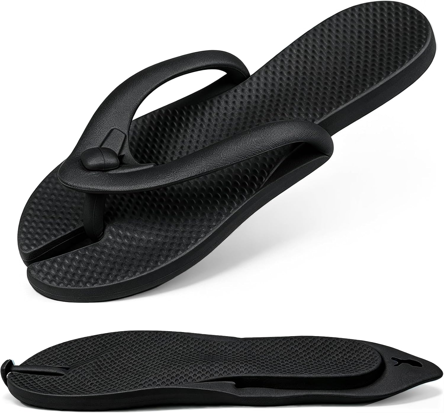 Rosoz Flip Flops for Women Men Travel Slippers Foldable Shower Shoes Non-Slip Quick-Dry Bathroom Camp Beach Sandals Lightweight