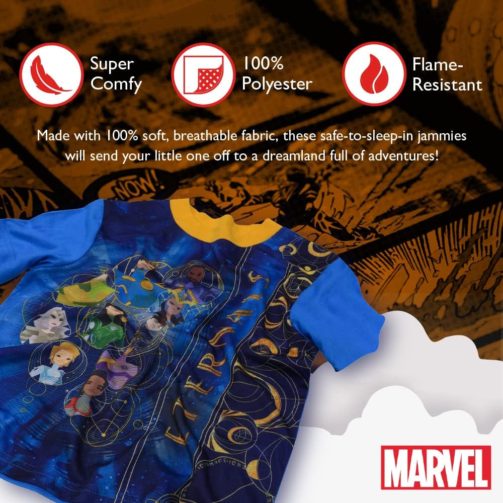 Marvel Boys' 2-Piece Loose-fit Superhero Matching Pajamas Set, Soft & Cute for Kids - Image 4