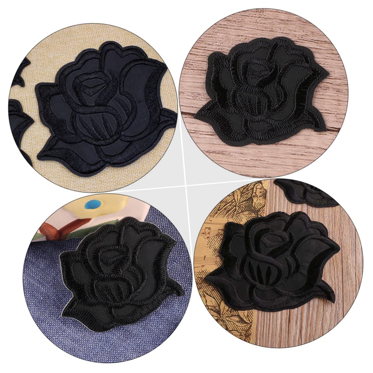 Parches Bordados de Tela Flores, 15 Piezas Parches termoadhesivos DIY