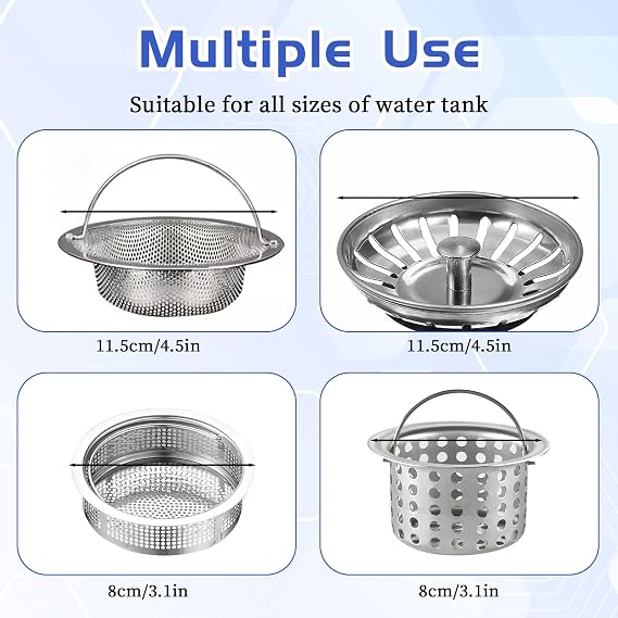 300 PCS Kitchen Disposable Strainer Sink Net Mesh Filter Bag Fits Sink Drain Strainer Scalability Elastic Anti-Clogging Bag for Collecting Kitchen Food Waste Leftover Garbage