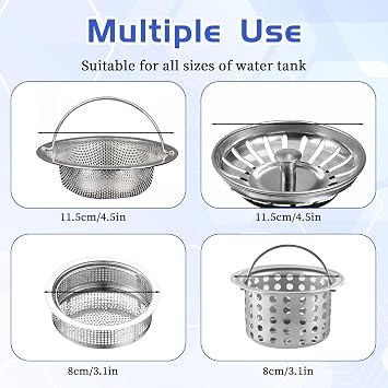 300 PCS Kitchen Disposable Strainer Sink Net Mesh Filter Bag Fits Sink Drain Strainer Scalability Elastic Anti-Clogging Bag for Collecting Kitchen Food Waste Leftover Garbage