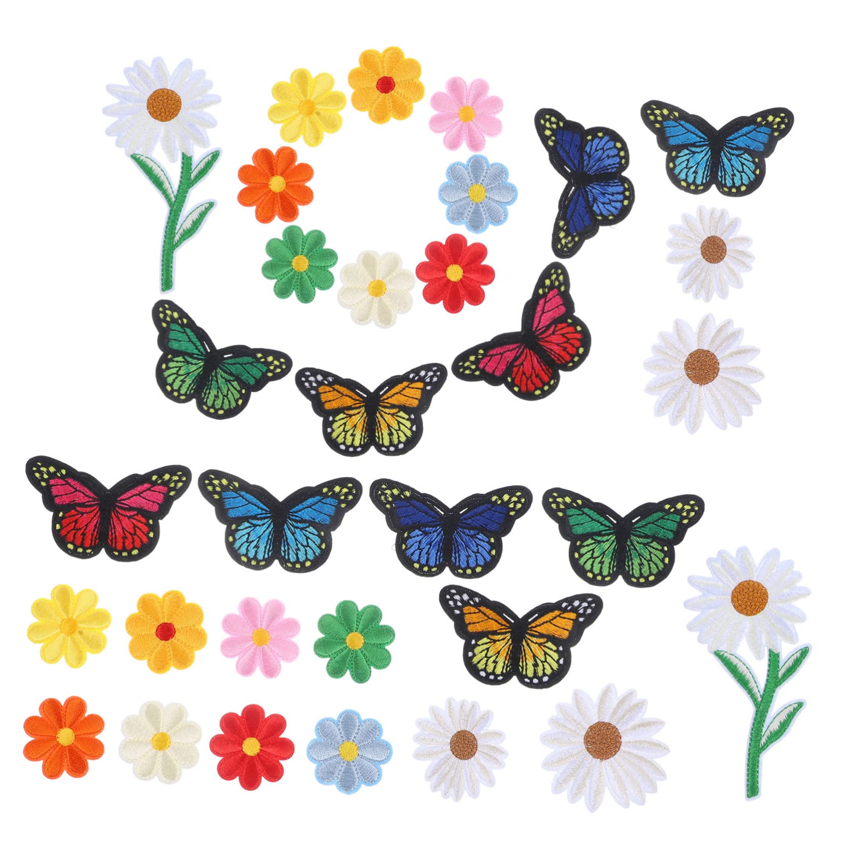 NUOBESTY 117stücke Teiliges Mit Floralen Schmetterlings-patches Bügel Und Nähapplikationen Reparatur Von Jeans Jacken Und Kleidung Dekorative Stickereien Für -projekte