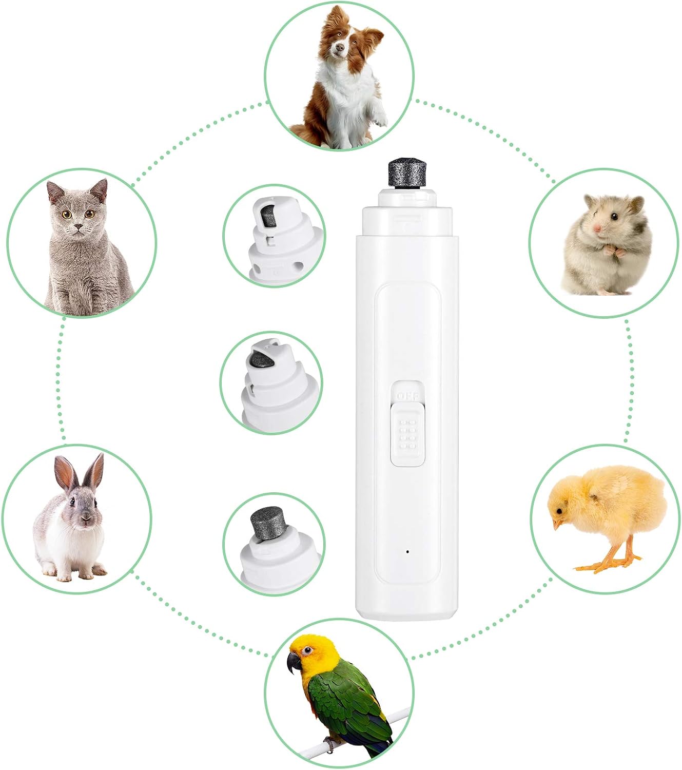 VILUX Dog Nail Grinder Clippers with LED Light - Upgraded 2-Speed Rechargeable Electric Dog Nail Trimmers Painless Paws…