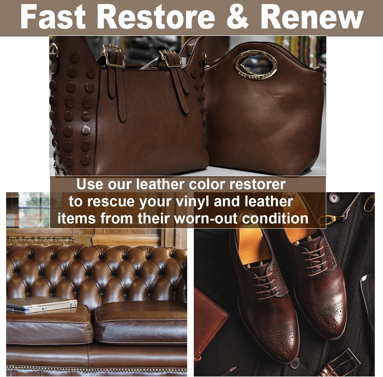 Dark Brown Leather Recoloring Balm, Leather Repair Kit for Furniture, Leather Scratch Remover, Leather Color Restorer for Couch, Car Seats, Shoes - Repair Leather Dye for Scratched and Faded Leather - Image 5