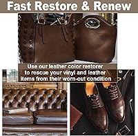 Vista 5 de Bálsamo recolorante de cuero marrón oscuro, kit de reparación de cuero para muebles, removedor de arañazos de cuero, restaurador de color de cuero