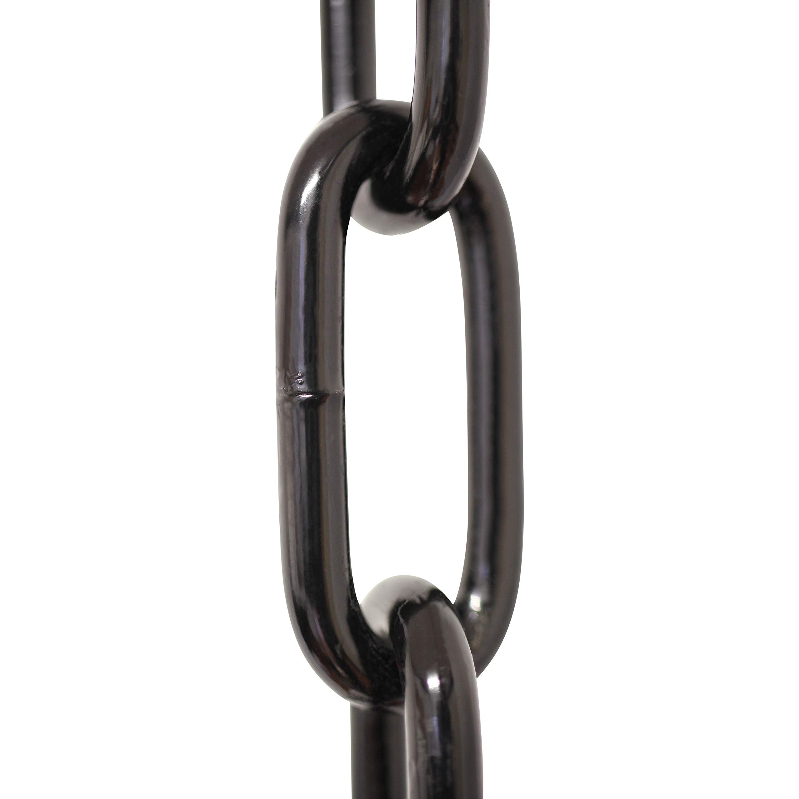 RCH Hardware CH-S59-06-BLK-10 |3 Gauge Decorative Solid Steel Oval Link Fixture Chain | 10 Foot Increments | Black Finish