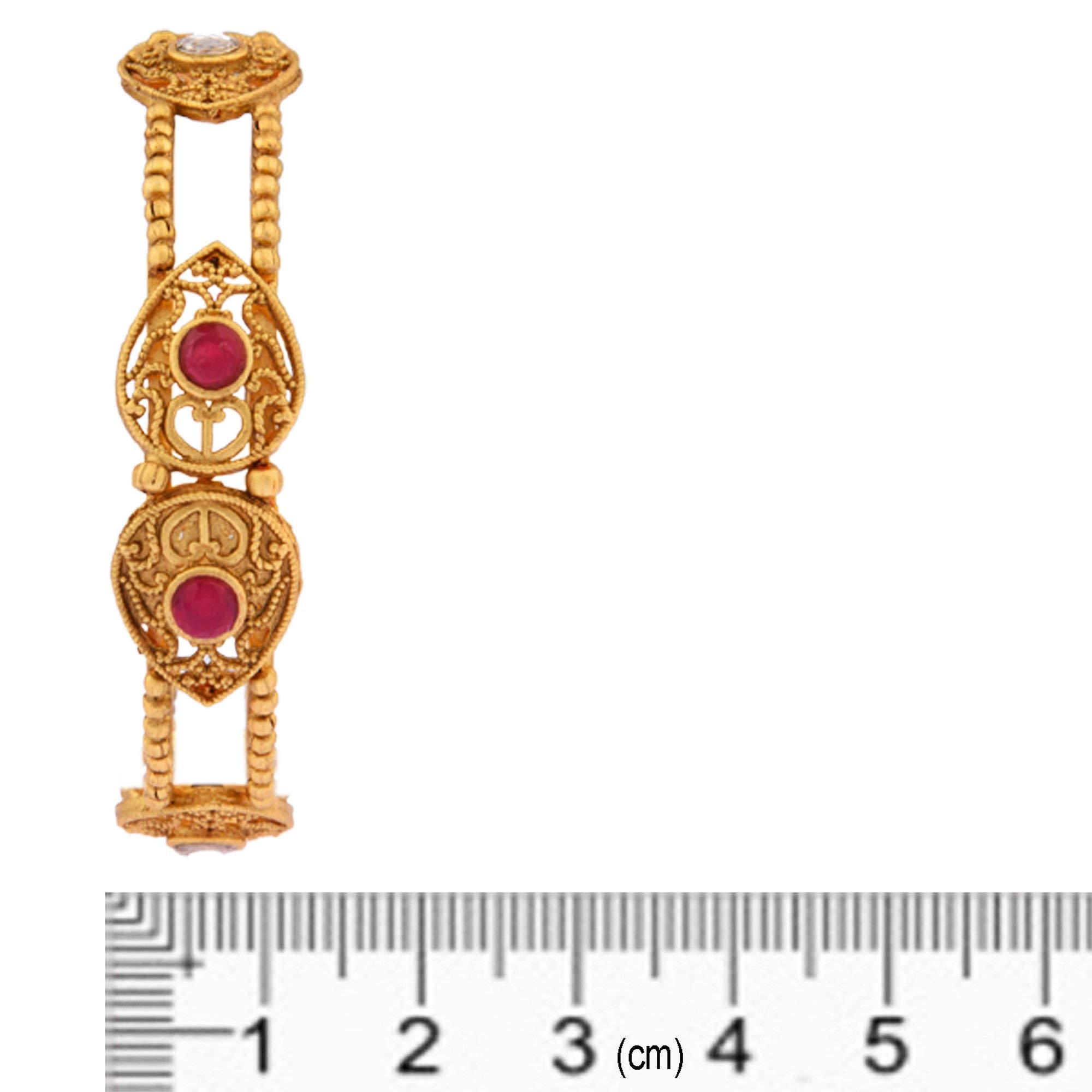 Plated Ruby Kundan Stone Bangle for (_100gm_2.6)