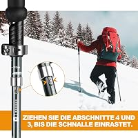 COVACURE Túrabot Szett - Összecsukható Alumínium Nordic Walking Botok 110-130 cm, Állítható Teleszkópos Túrabotok Gumi Talppal, Könnyű Túráz 3