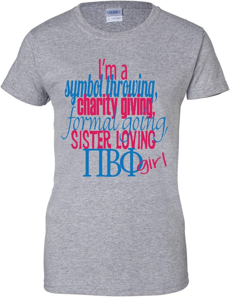 VictoryStore Apparel - Pi Beta Phi Girl Women's T-Shirt, XX-Large, Sports Gray