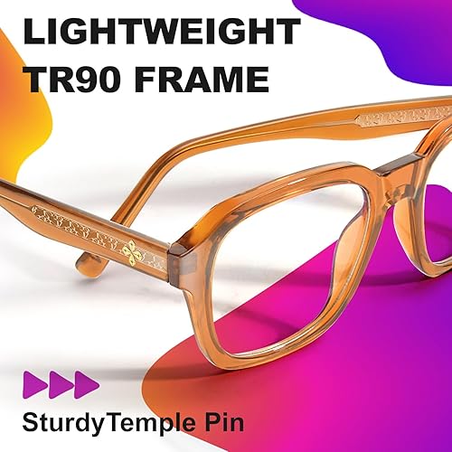 Miniatura 7 de VISOONE BENNETT - Gafas cuadradas de gran tamaño con bloqueo de luz azul para computadora para mujeres y hombres