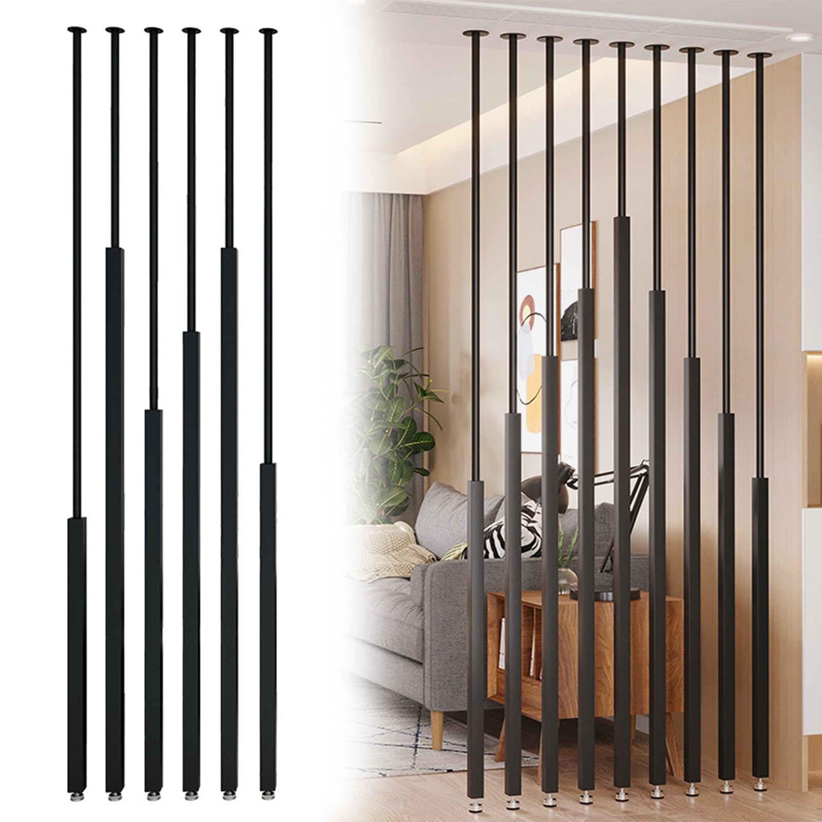 Poteau de séparation intérieur décoratif autonome en métal pour toilettes