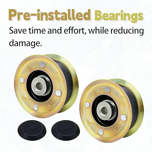 Miniatura 4 de 131-4529 Juego de 2 poleas compatibles con Toro 30 pulgadas Timemaster Turfmaster cortacésped reemplazar 131-4506 131-4509 121-5763 125-2532
