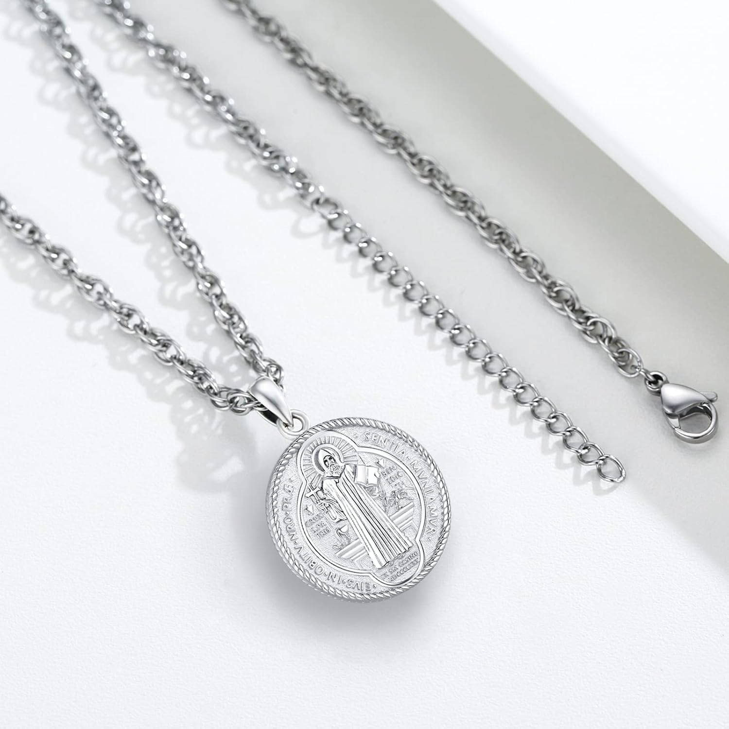 Saint Necklace S925 Sterling Silver Patron St Amulet Medal Protection Pendant Jewelry for Men Women - Image 3