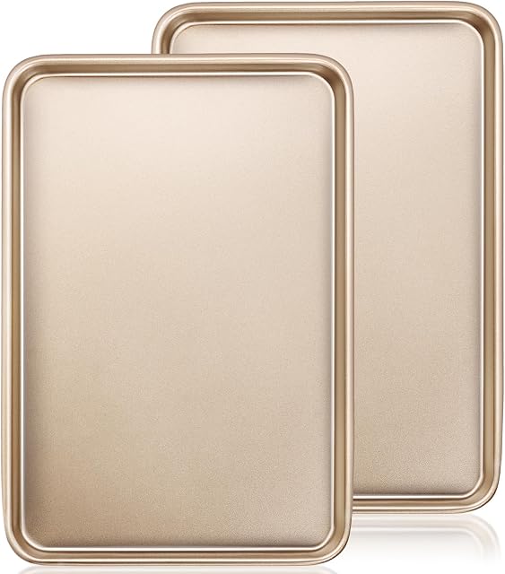Wildone Baking Sheet Pan Set, Commercial Cookie Sheets for Oven, Nonstick Carbon Steel Jelly Roll Pan 15x10in, Heavy Duty & Easy Clean(2 Pack)