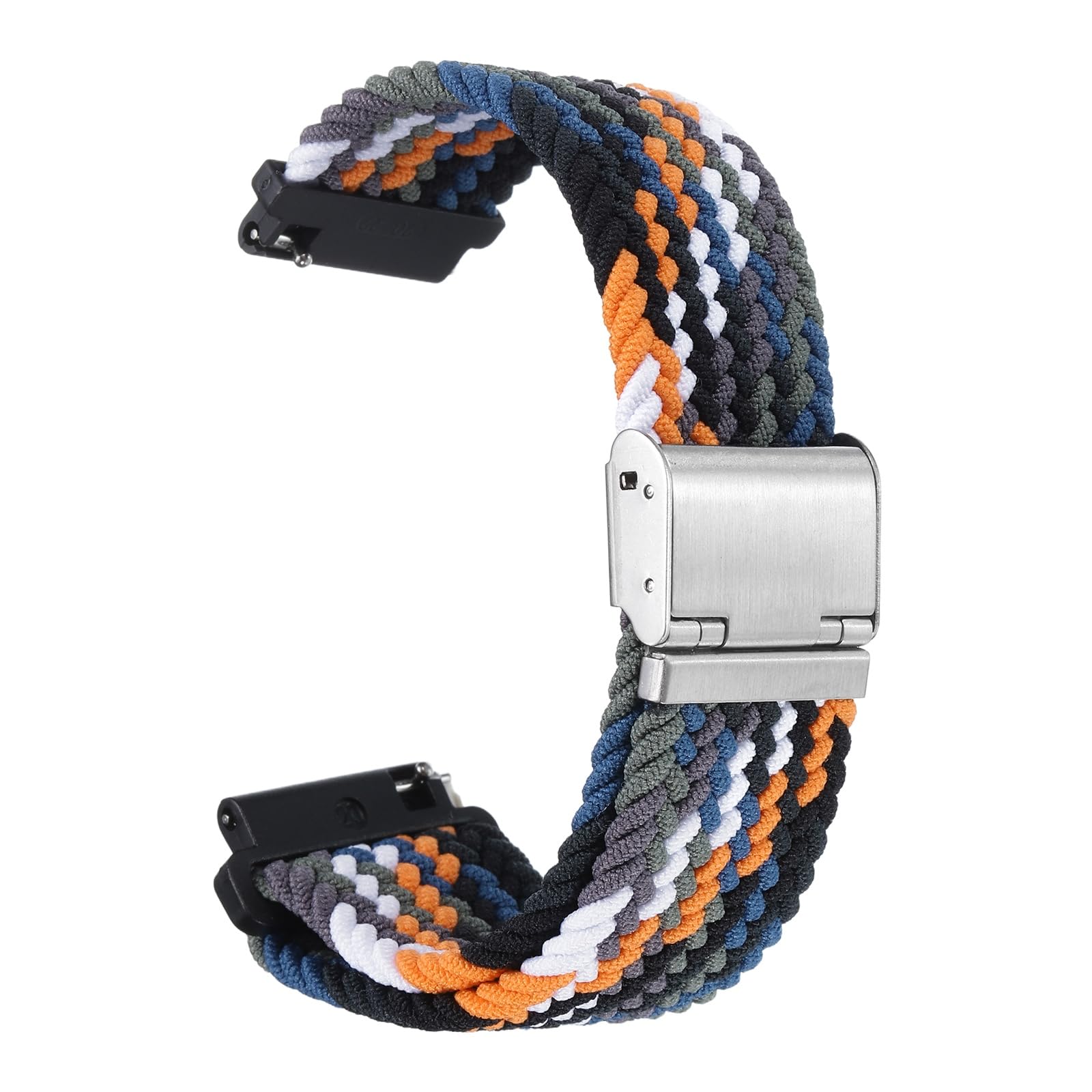 sourcing map Nylon Watch Bands 20mm Soft Quick Release Braided Watch Strap with Stainless Steel Buckle, Blue