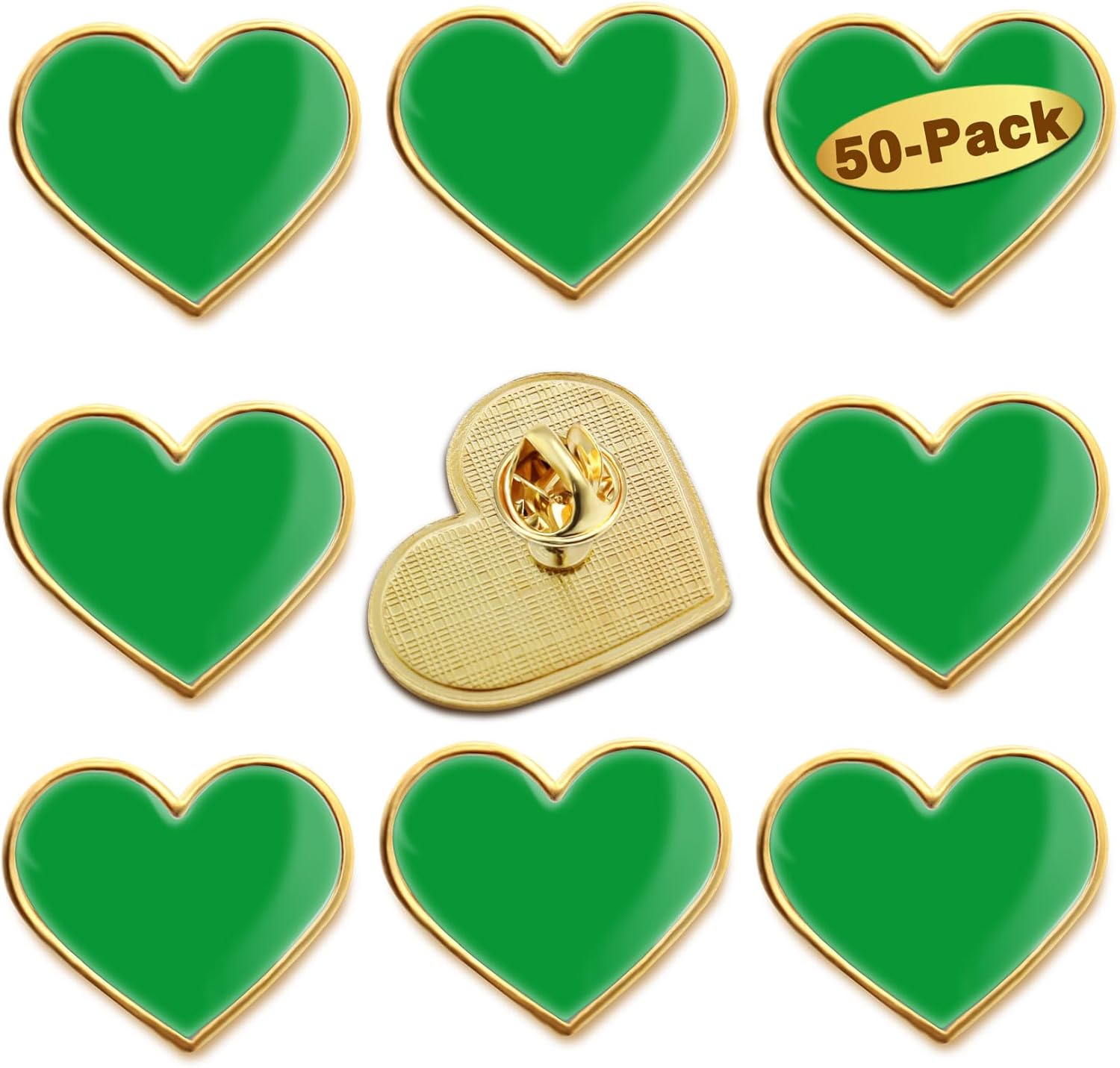 12/25/50/100Pcs Multicolor Heart Love Lapel Pins Bulk - Metal Heart Health Brooch Badge For Men Women Clothes Bags Hats