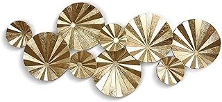Metallo Lamina d'oro Cerchio Arte da Parete, Specchio da Parete 3D Stereo Decorazione da Parete in Metallo per Studio/Soggiorno/Camera da Letto/Opera d'Arte Soggiorno Giardino Camera da Letto U