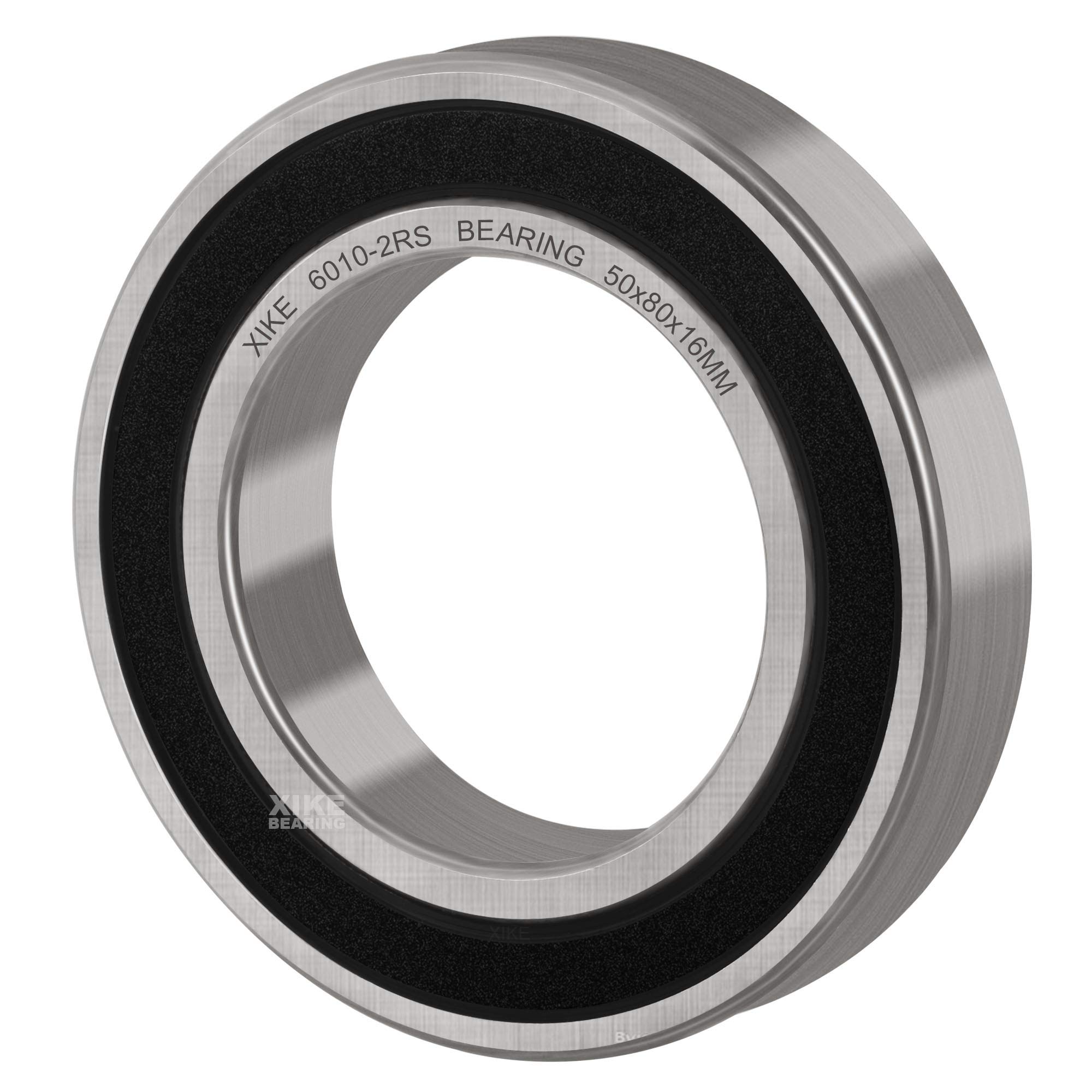 XiKe 10 Pezzi 6010-2RS Cuscinetti a sfera 50x80x16mm, Acciaio cromato｜Pre-lubrificati｜Guarnizioni in Gomma, 6010RS Cuscinetto a sfere a gola profonda con coperchio sigillato.