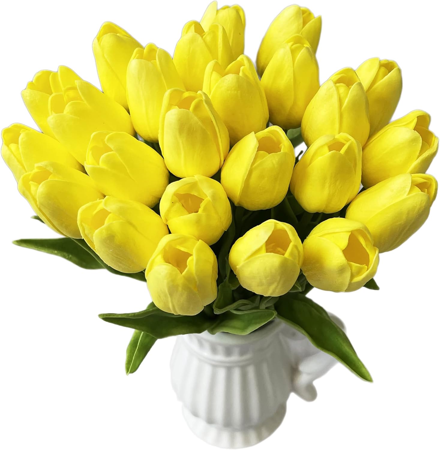 UKELER 24 Pcs Yellow Flowers Floral Artificial Tulip