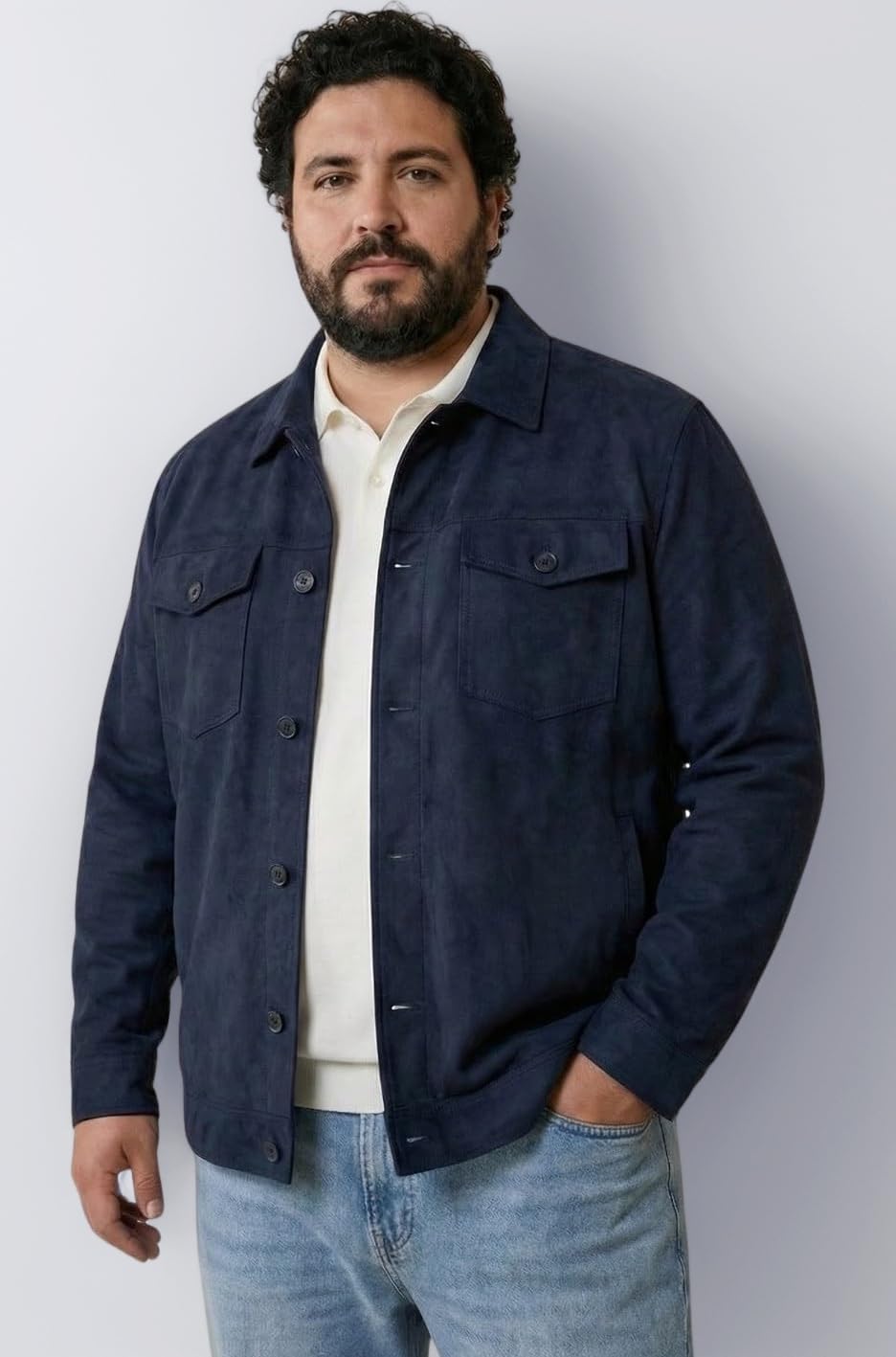 - Men Plus Size Suede Jacket for Men | Winter Wear Full Sleeves Jacket | Comfortable Big & Tall Casual Jacket