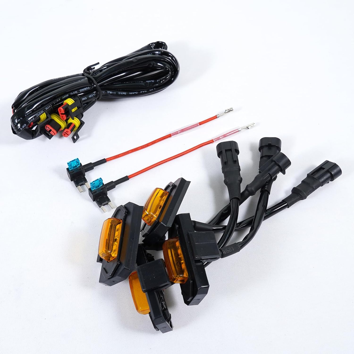 Unifizz Car White LED Lights 4PCS Front Grille Raptor Lamps Car Accessories with Harness and Fuse, Compatible with Toyotaa 4Runner SR5 2014-2019, TRD Off-Road, Limited, TRO Pro, 2014-2021 TRD Pro