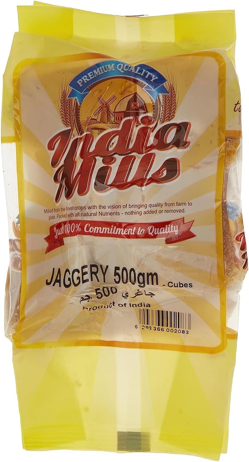 INDIA MILLS Natural Jaggery Cubes, 500 G