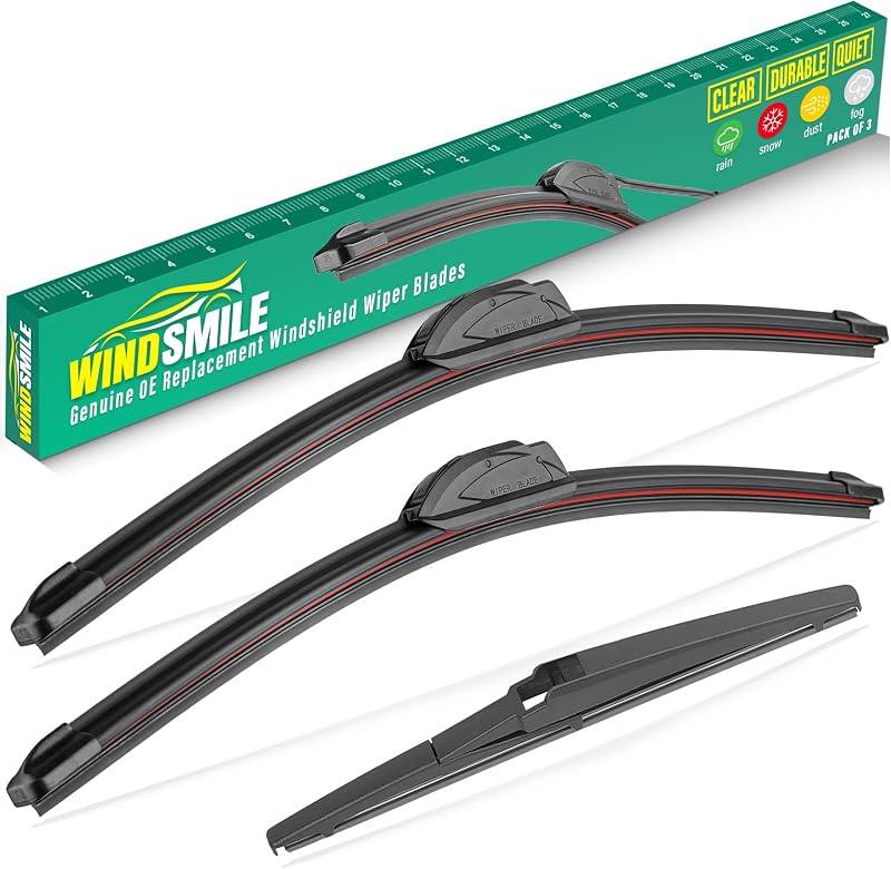 Palhetas do limpador de para-brisa WINDSMILE para Toyota Sienna, Highlander e Land Rover Discovery Sport – Kit com 3 peças