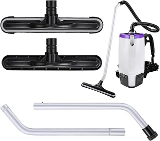 Replacement 2 Piece Vacuum S Wand with 14" Floor and Carpet Brush Compatible with ProTeam Backpack Vacuums Compatible with Hoover C2401 Backpack Vacuum(Black & Grey Nylon Brush)