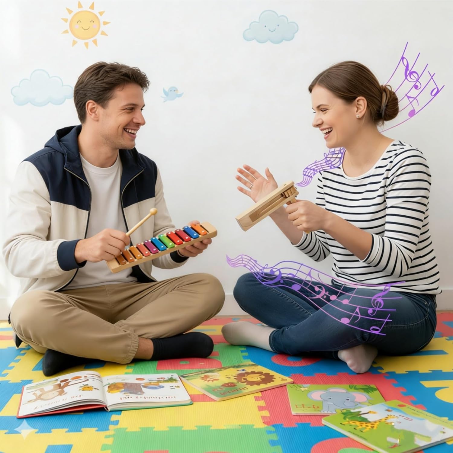 4 Pack Wooden Ratchet Noise Maker, Spinning Rattle Ratchet Instrument, Traditional Mexican Matraca Enquipment for Graduation, Parties, Football Events, Party Favors, Sporting Events