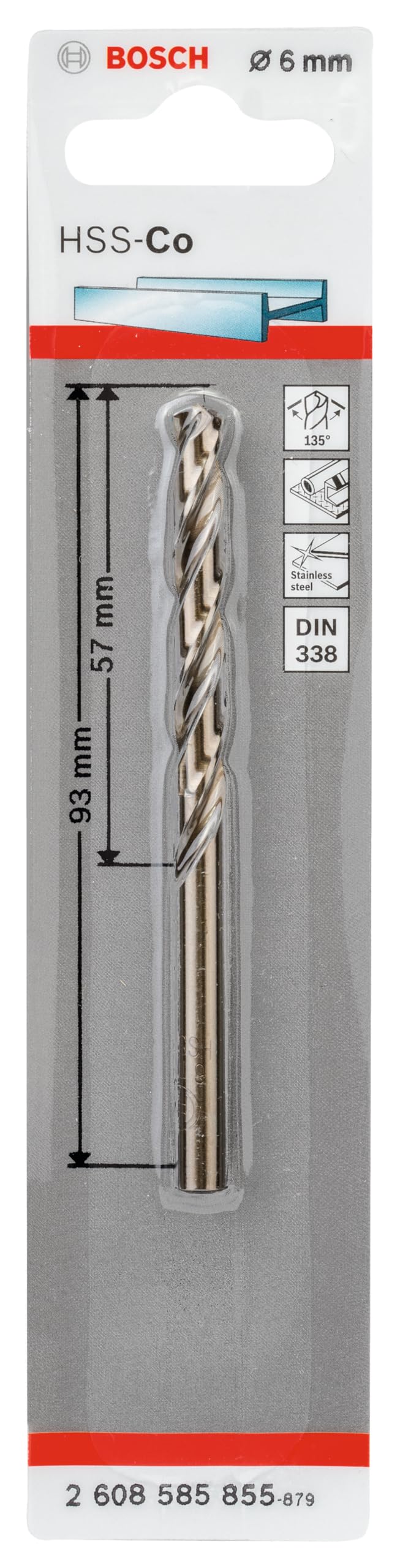 Bosch Professional Accessories Matkap ve Kırıcı Delici Uçları, Metal Matkap Ucu, Gri, 1 Adet