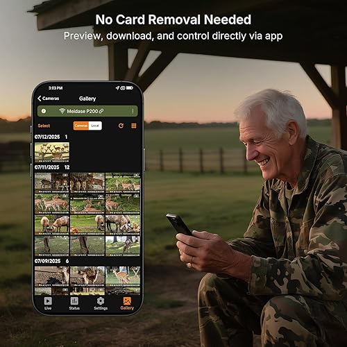 Miniatura 3 de Cámara P200 Trail WiFi Bluetooth, cámara de juego con 48MP 1296p, visión nocturna de 100 pies, aplicación de teléfono celular, velocidad de disparo