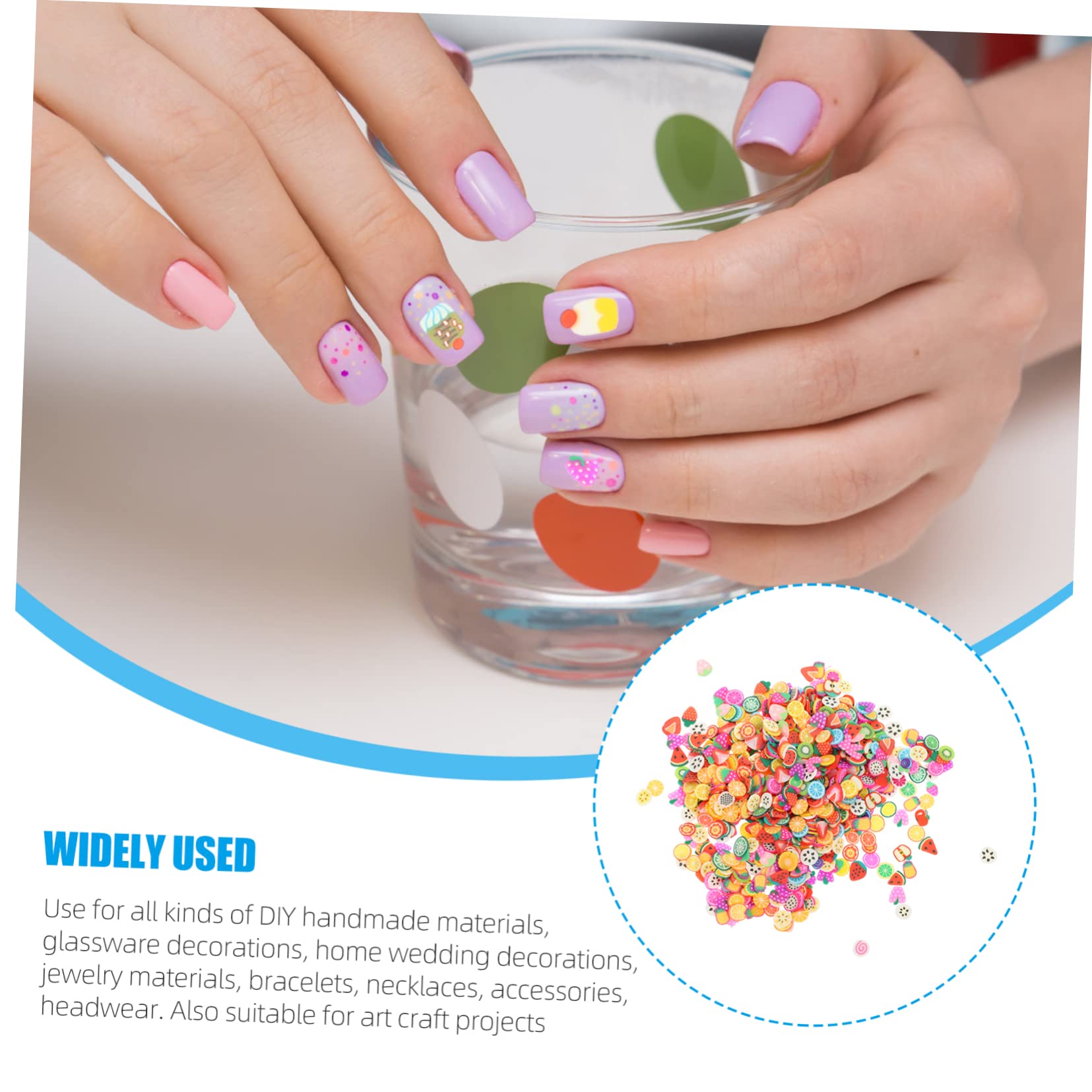 FRCOLOR 8000pièces Perles Polymère Fruits Et Gâteaux Accessoires Pour Nail Art Et Décoration De Gâteaux Pour Projets Créatifs Famille