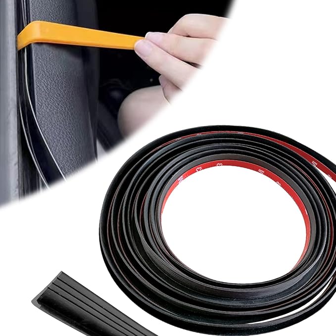 Car Window Seal Strip 4M/13.12Ft Automotive Window VShaped Sealing Strip Rubber