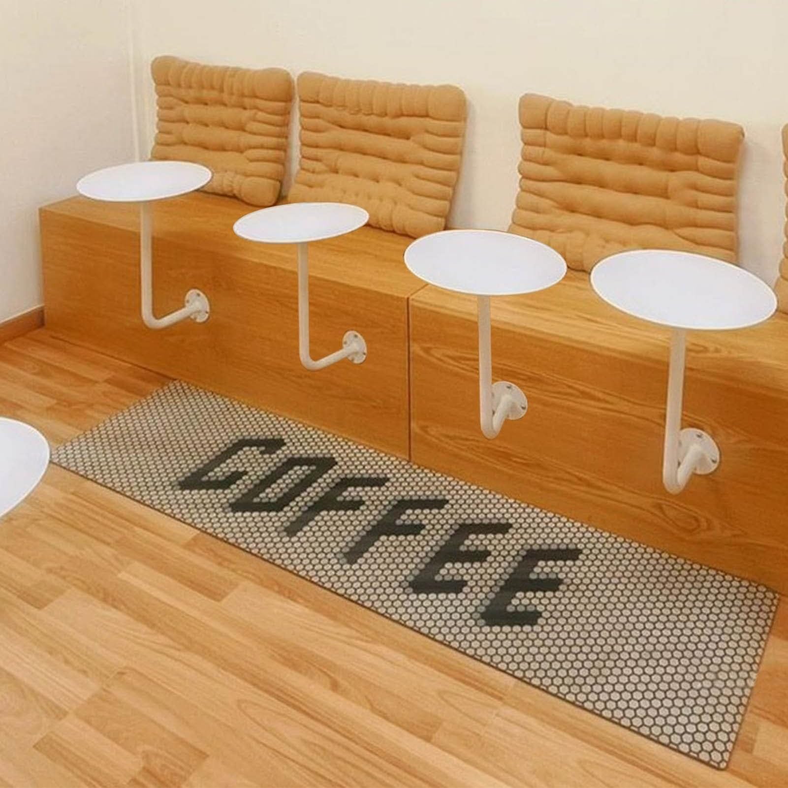Mesa Redonda de Bar, Mesa de Bar Tipo bistró para Montaje en Pared, Ideal para cócteles o Bebidas de café. Mesa Auxiliar/de pie Tipo L para Cocina, Comedor o terraza.(Blanco,30x30x45cm)