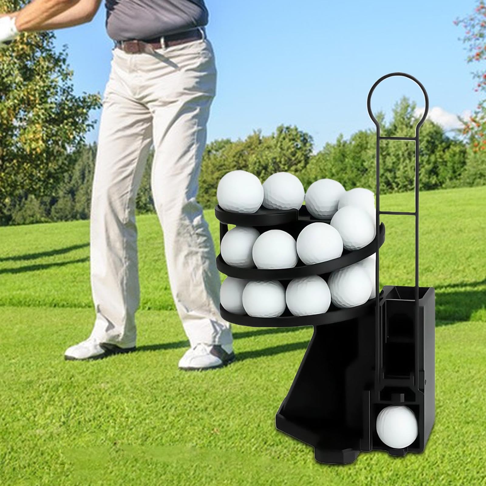 Ballspender | Range Reload Golfballwerfer Pro | Automatische Abschlagmaschine hält 25 Bälle, einfaches Nachladen, einfach einzurichten, für Zuhause, Unterhaltung, Club, Freizeit, Hinterhoffahren