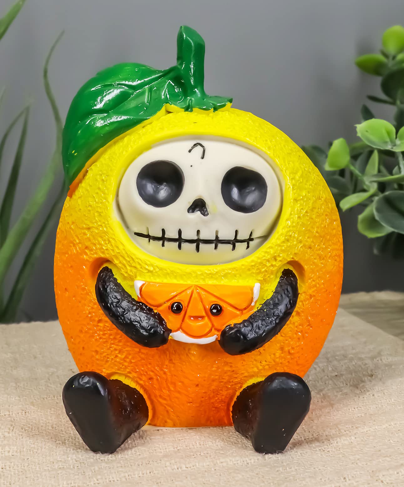 Figurine squelette mikan orange japonaise Ebros Gift déco Halloween unique