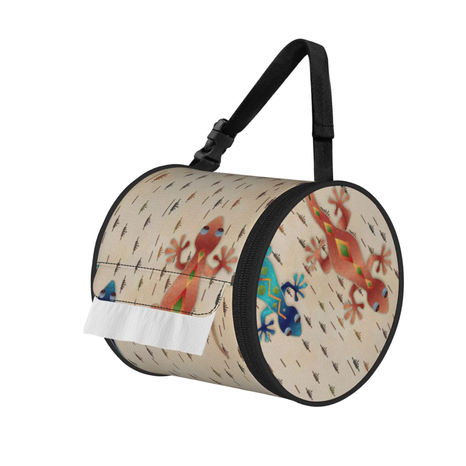 Geckos Print Fashion Tissues Organizer Box, Hanging Tissue Holder For Purse Coins For Car Office Daily Outing