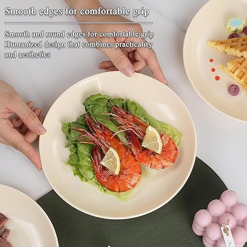 Miniatura 3 de Juego de 8 platos de plástico de 7.8 pulgadas, platos reutilizables irrompibles para todos los propósitos y todas las edades, aptos para microondas