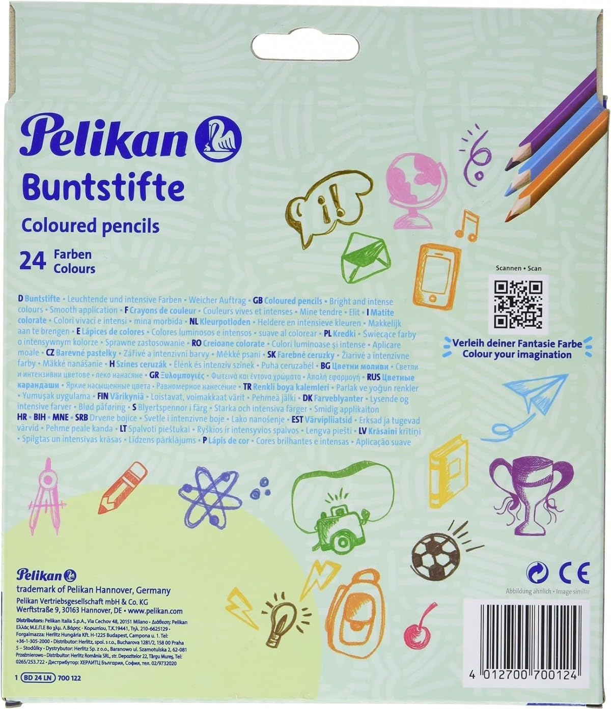 Pelikan 700122 Triangular Colouring Pencils (Pack of 24) FSC