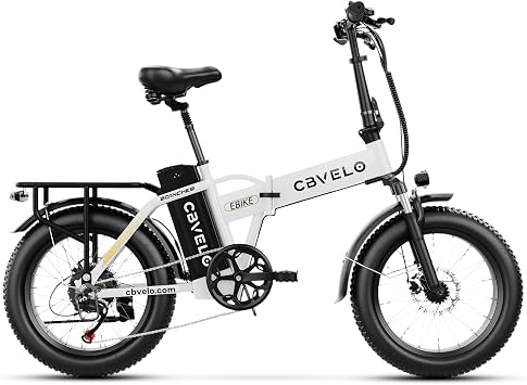 Aelith Folding Electric Bike for Adults20"x3" Fat Tire, 48V Removable Battery, All-Terrain E-Bike with 7-Speed, Front Suspension Powerful Foldable Ebike for Commuter