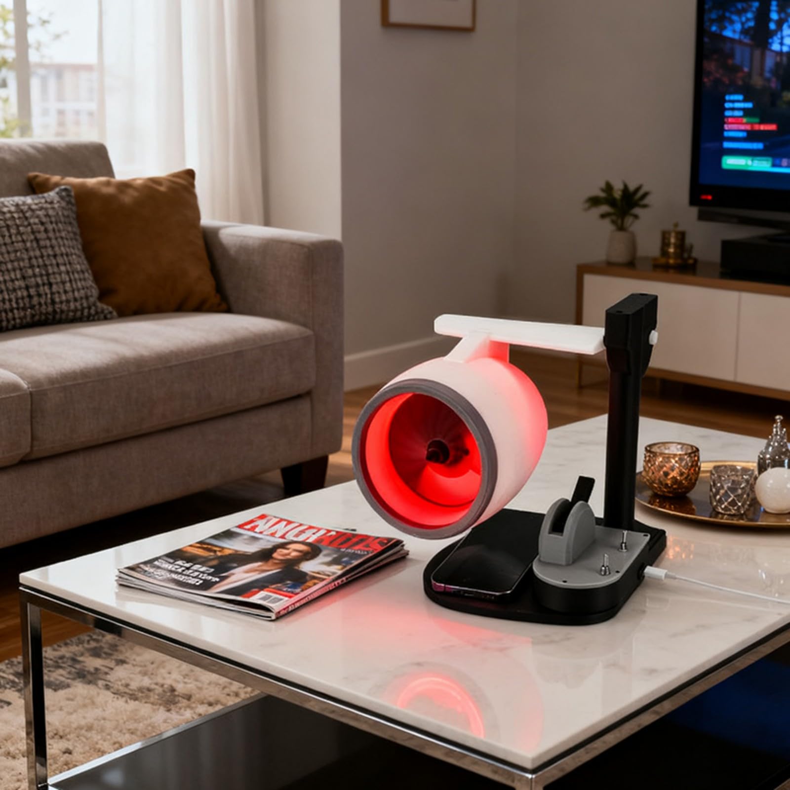 Ventilatore da tavolo di design aeronautico con alimentatore mobile integrato alimentato tramite USB ad alto vento a basso rumore per la casa e il ventilatore del dispositivo del telefono