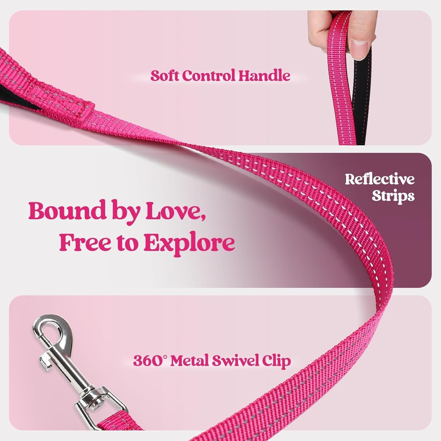 rabbitgoo Dog Harness Small Sized and Leash Set, Step in Soft Light Puppy Vest, Breathable Mesh Pet Harness, Reflective for Safe Easy Walking, Rose Red S - Image 7