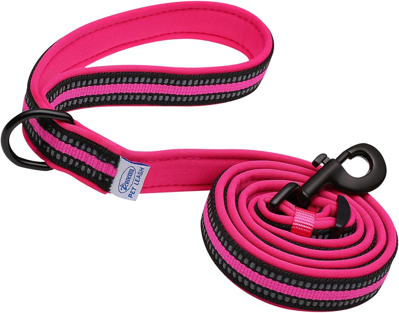 ARIKON Heavy Duty Dog Leash with Reflective Stitching, Padded Handle Soft Pet Lead, Adjustable Dog Leash for Pet Walking Running Training, Perfect for Small Medium Large Dogs (Dog Leash (Pink))