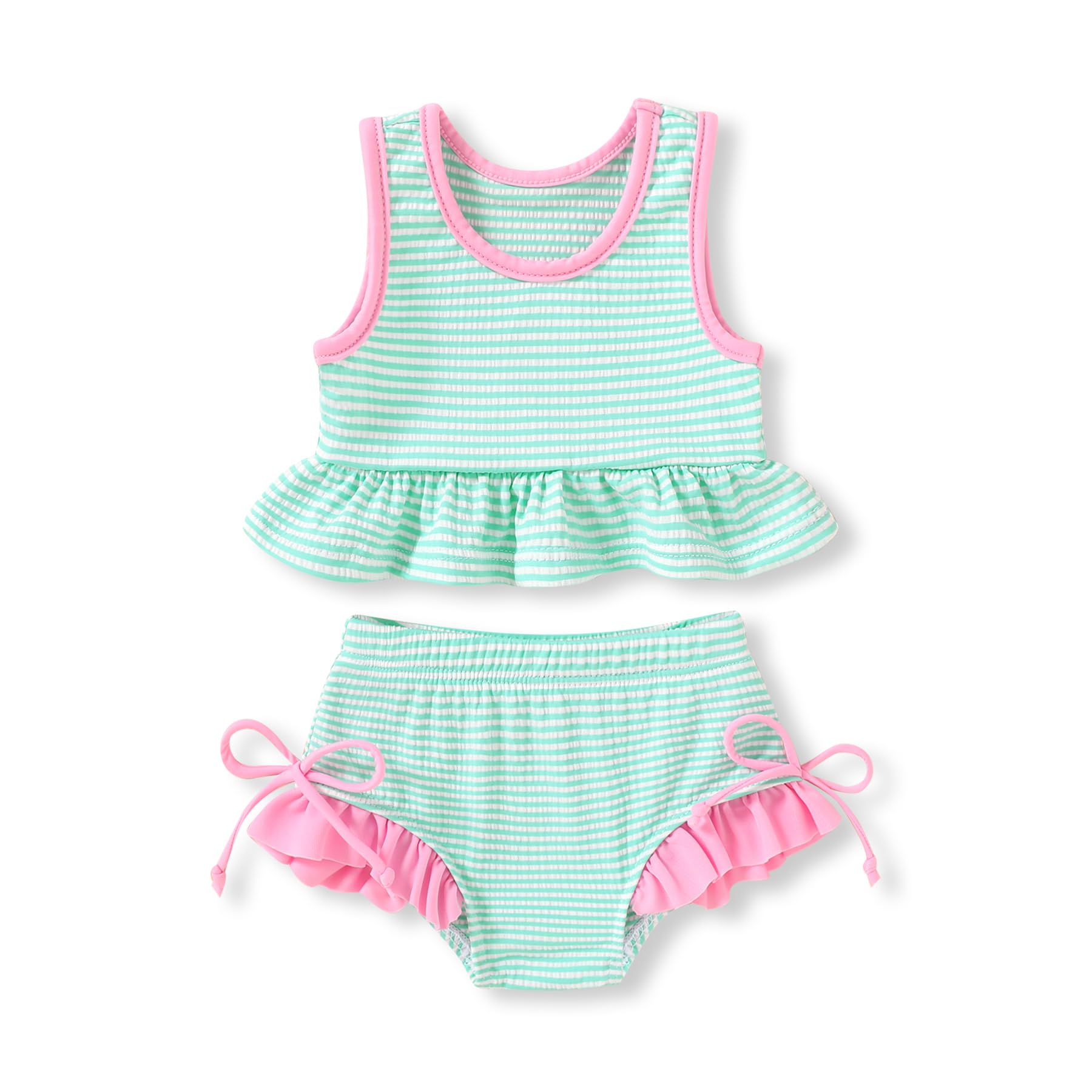 HAPPYMA Baby Swimsuit Toddler Girl Bathing Suit Stripe Bikini