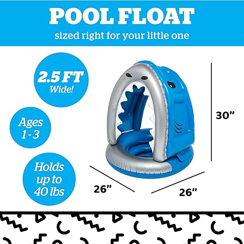 Vista 18 de BigMouth Inc Lil' Flotador de agua con protección solar superior, flotadores de piscina cubiertos para bebés, bebés y niños de 1 a 3 años nadadores