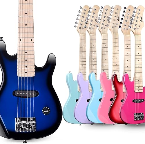 Miniatura 2 de WINZZ EGM100 - Guitarra eléctrica para niños de 30 pulgadas con kit para principiantes, para diestros, Blueburst