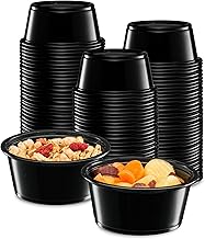 3.25 oz - 200 Cups Black Disposable Plastic Portion Cups No Lids, Small Containers For Portion Controll, Jello Shots, Meal Prep, Sauce Cups, Slime, Condiments, Medicine, Dressings,